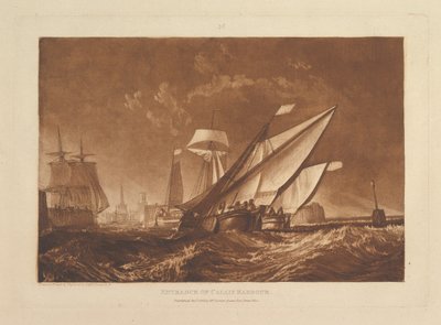カレー港の入口Liber Studiorum、パートXI、プレート55、1816年1月1日。 作： Joseph Mallord William Turner