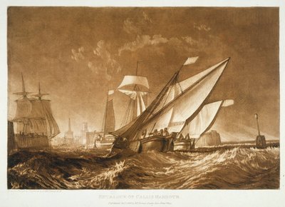 F.55.Iアーティスト、1816年に刻まれた「Liber Studiorum」からのカレー港への入り口 作： Joseph Mallord William Turner