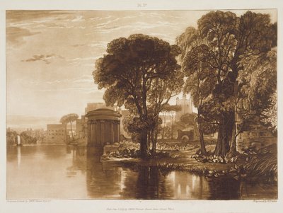 F.63.Iワーリー1818ヘンリー・ドーによって彫刻された「Liber Studiorum」からのアイルワース 作： Joseph Mallord William Turner