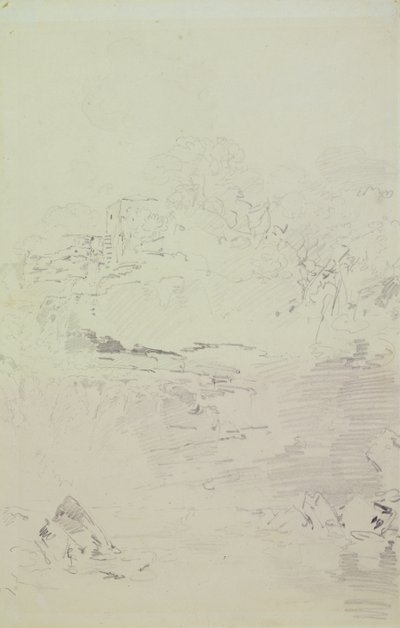 クライド川の滝 1801年頃 （紙に鉛筆 作： Joseph Mallord William Turner