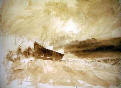ブライトンの浜辺に引き上げられた船の映像 作： Joseph Mallord William Turner