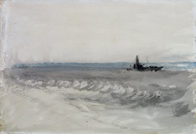 灰色の海、上陸するボート、1840年頃（紙に水彩） 作： Joseph Mallord William Turner