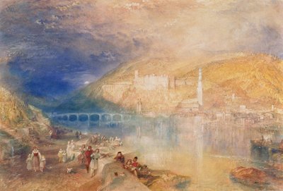 ハイデルベルク夕焼け 1840-42年頃 （紙に水彩、ボディカラー） 作： Joseph Mallord William Turner