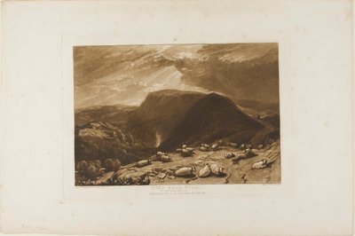 ハインド ヘッド ヒル、Liber Studiorum のプレート 25 作： Joseph Mallord William Turner