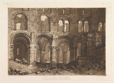 ホーリーアイランド大聖堂Liber Studiorum、パートIII、プレート11、1808年2月20日。 作： Joseph Mallord William Turner