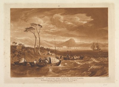 Inverary Castle and Town、Scotland Liber Studiorum、パートXIII、プレート65、1816年1月1日。 作： Joseph Mallord William Turner