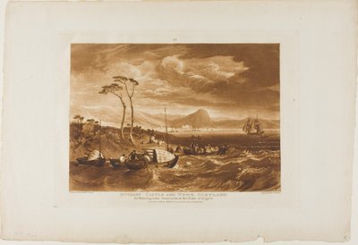 Inveraray 城と町、Liber Studiorum のプレート 65 作： Joseph Mallord William Turner