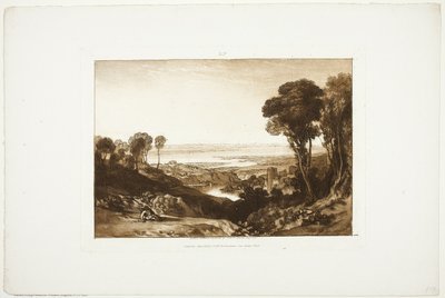 『Liber Studiorum』より、セヴァーン川とワイ川の合流点、no. 28 作： Joseph Mallord William Turner
