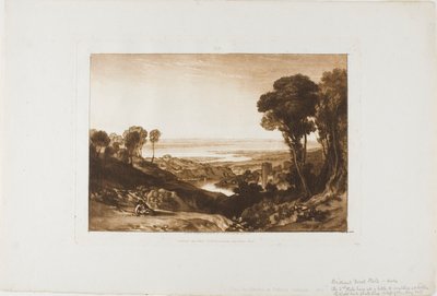 セヴァーン川とワイ川のジャンクション、Liber Studiorum のプレート 28 作： Joseph Mallord William Turner