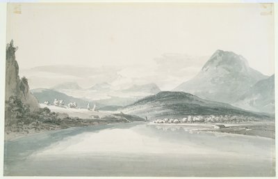 ジョン・ロバート・コゼンス（1752-99）の作品「クロンタルの湖」（鉛筆・水彩・紙 作： Joseph Mallord William Turner
