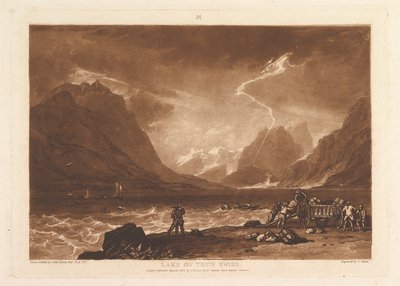 トゥーン湖、スイスリベルスタジオラム、パートIII、プレート15、1808年6月10日。 作： Joseph Mallord William Turner