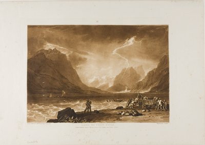 トゥーン湖、Liber Studiorum のプレート 15 作： Joseph Mallord William Turner