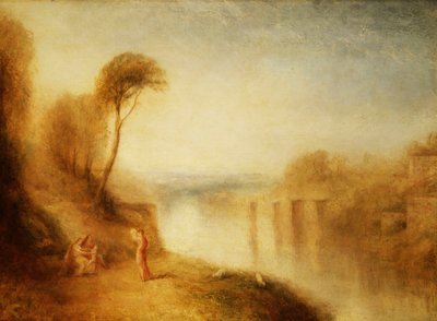 風景：タンボリンを持つ女性、1840〜50年頃 作： Joseph Mallord William Turner