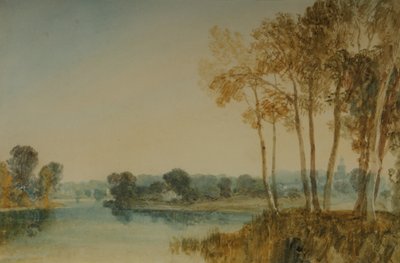 テムズ川沿いの木々のある風景 1805年頃 （紙に水彩） 作： Joseph Mallord William Turner