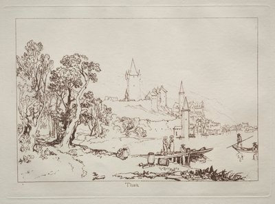 本の研究：スイスのトゥーンの町。 作： Joseph Mallord William Turner