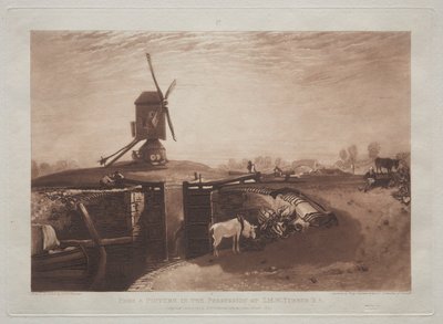 Liber Studiorum：風車とロック。 作： Joseph Mallord William Turner