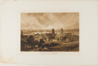 グリニッジのロンドン、Liber Studiorum のプレート 26 作： Joseph Mallord William Turner