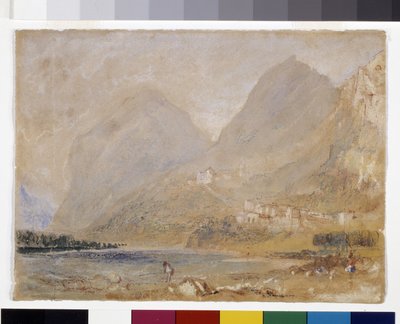 Martinswand、Innsbruckの近く（灰色の紙に水彩とグワッシュ） 作： Joseph Mallord William Turner