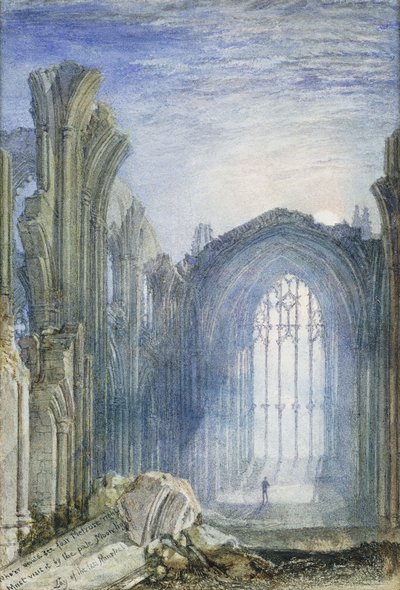 メルローズ修道院：ウォルター・スコット卿の「最後のミンストレルの信徒」のイラスト 作： Joseph Mallord William Turner