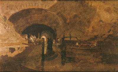 トンネル入り口の男性とバージ 作： Joseph Mallord William Turner
