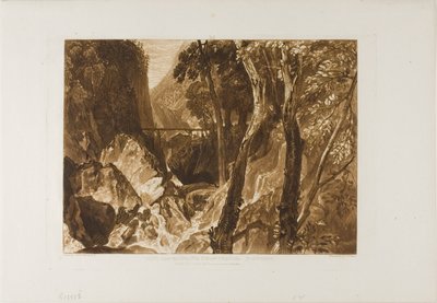 グランド シャルトリューズの近くの製粉所、Liber Studiorum のプレート 54 作： Joseph Mallord William Turner