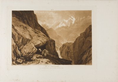 セント ゴタード山、Liber Studiorum のプレート 9 作： Joseph Mallord William Turner