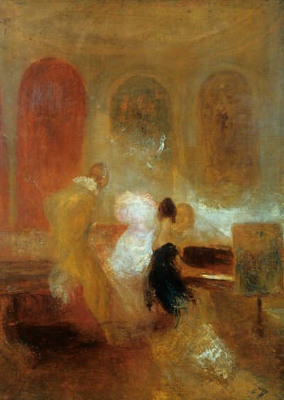 音楽パーティー、イーストカウズ城、c1835 作： Joseph Mallord William Turner