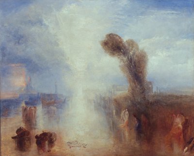 ナポリのフィッシャー-月光による女の子の驚きの入浴、c.1840（キャンバスに油彩） 作： Joseph Mallord William Turner