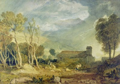 パタデール旧教会、c.1810-15（紙の上のグラファイト上の水彩画） 作： Joseph Mallord William Turner