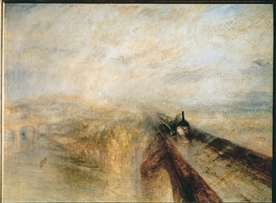 雨、蒸気、スピード 1844年以前（キャンバスに油彩） 作： Joseph Mallord William Turner