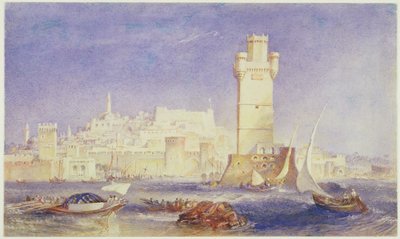 ロードス、c.1823-24（紙にcとボディカラー付き） 作： Joseph Mallord William Turner