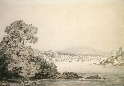 川の風景（ペン、インク、ウォッシュ、紙） 作： Joseph Mallord William Turner