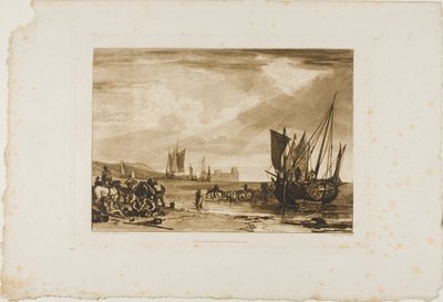 フランス海岸の情景、Liber Studiorum のプレート 4 作： Joseph Mallord William Turner