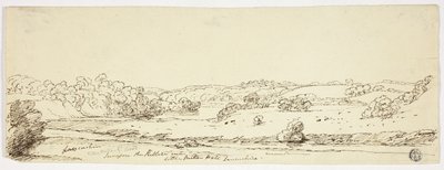 ランカシャー、リトル・ミルトン・ホール近くのキブル川の風景 作： Joseph Mallord William Turner