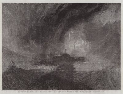 ナショナルギャラリーで吹雪、港の口から信号を発する蒸気ボート 作： Joseph Mallord William Turner