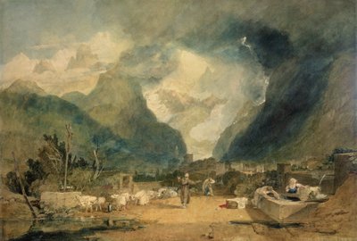 セントヒューズ、ドーストのヴァルでコルマイヤーの羊飼いの復讐を非難、1803年頃 作： Joseph Mallord William Turner