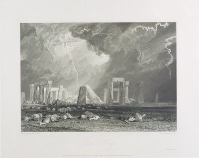 ストーンヘンジ、1829（エッチングと彫刻） 作： Joseph Mallord William Turner