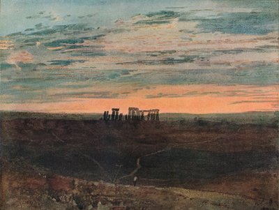 ストーンヘンジ：日没、1909 作： Joseph Mallord William Turner