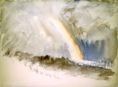 虹のある嵐の風景（水彩・紙） 作： Joseph Mallord William Turner