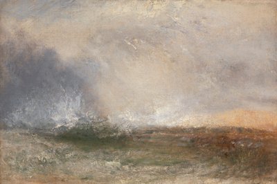 岸辺で砕ける嵐の海 作： Joseph Mallord William Turner