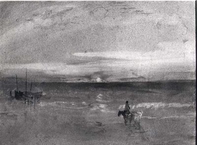 サンセット（水彩）（モノクロ写真） 作： Joseph Mallord William Turner