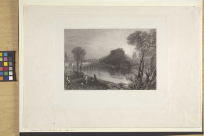 タムワース城、スタッフォードシャー (インドの紙にエッチングと彫刻、chine colle) 作： Joseph Mallord William Turner