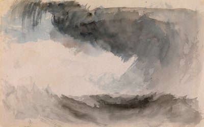「Tempete en mer（海の嵐）Joseph Mallord William Turner（1775-1851）の水彩画 Dim 18,4x29,3 cm プライベート・コレクション 作： Joseph Mallord William Turner