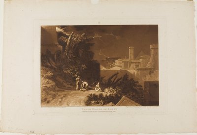 エジプトの第 10 の疫病、Liber Studiorum のプレート 61 作： Joseph Mallord William Turner