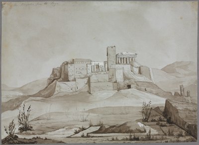 Pnyx、アテネ、ギリシャからのアクロポリス。 作： Joseph Mallord William Turner