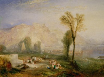 バイロンの「チルドハロルド」からの名誉の輝石（エレンブライトシュタイン）とマルソーの墓、1835 作： Joseph Mallord William Turner