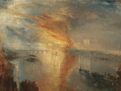 貴族院と庶民の家の焼却、1834年10月16日、1835年 作： Joseph Mallord William Turner