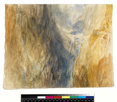 聖ゴサールのデビルズブリッジ（紙に鉛筆とペンでインクとペンでトイレ） 作： Joseph Mallord William Turner