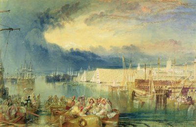 ドックヤード、デボンポート、1825-29年頃（紙とガッシュ紙） 作： Joseph Mallord William Turner