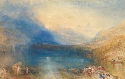 ツーク湖、1843年（グラファイト上のトイレ） 作： Joseph Mallord William Turner